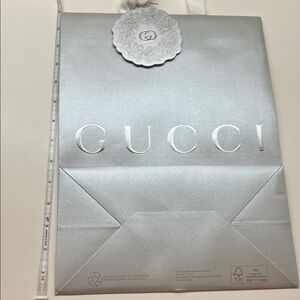 Gucci Metallic Silver Gift Bag